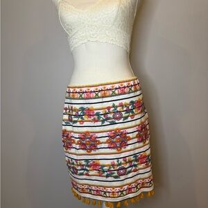 THML Anthropologie Embroidered skirt
